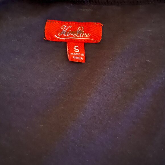 Hi Line Black Ruffle Loose Fit Sleeveless Mini Babydoll Dress Size Small - Picture 6 of 7